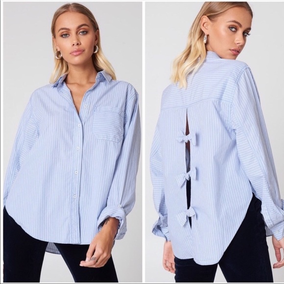 Free People Tops - Free People Bow back button down top | XS